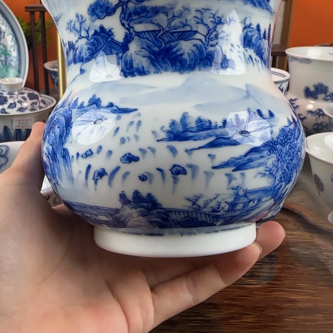 瓷片景德镇手绘青花茶器473