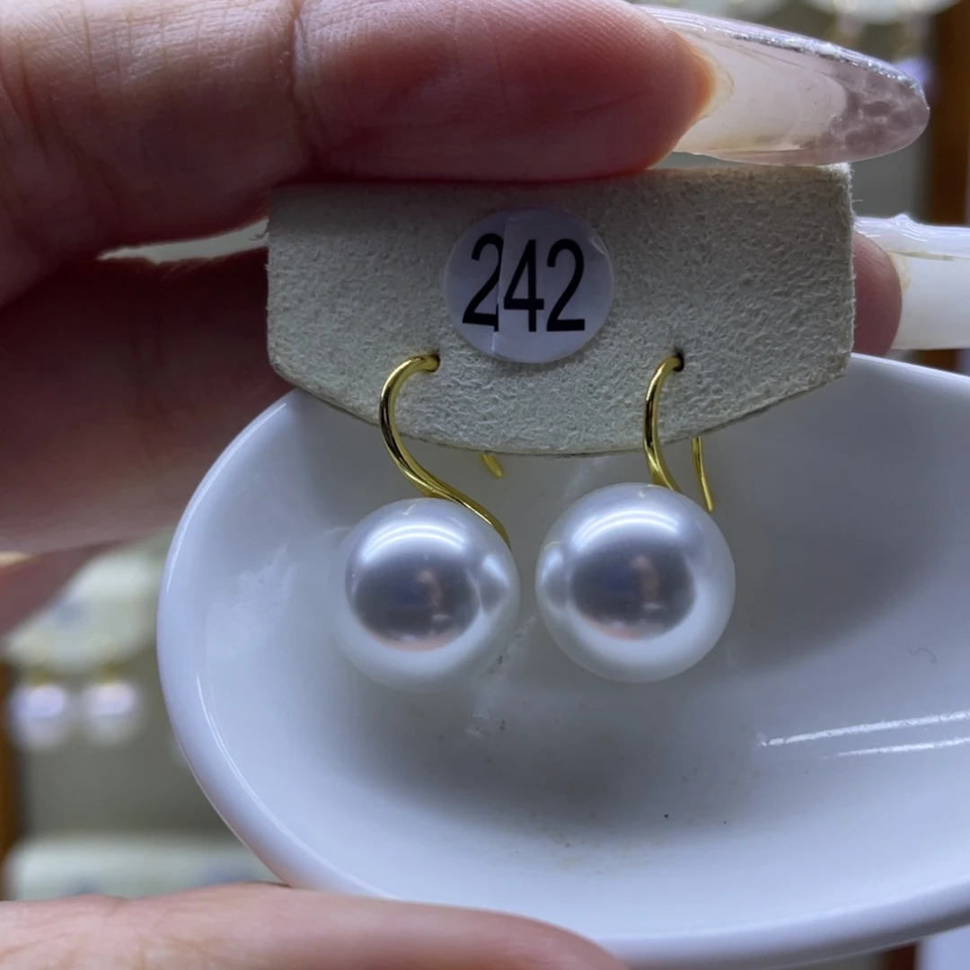 淡水珍珠耳饰银S925镶嵌