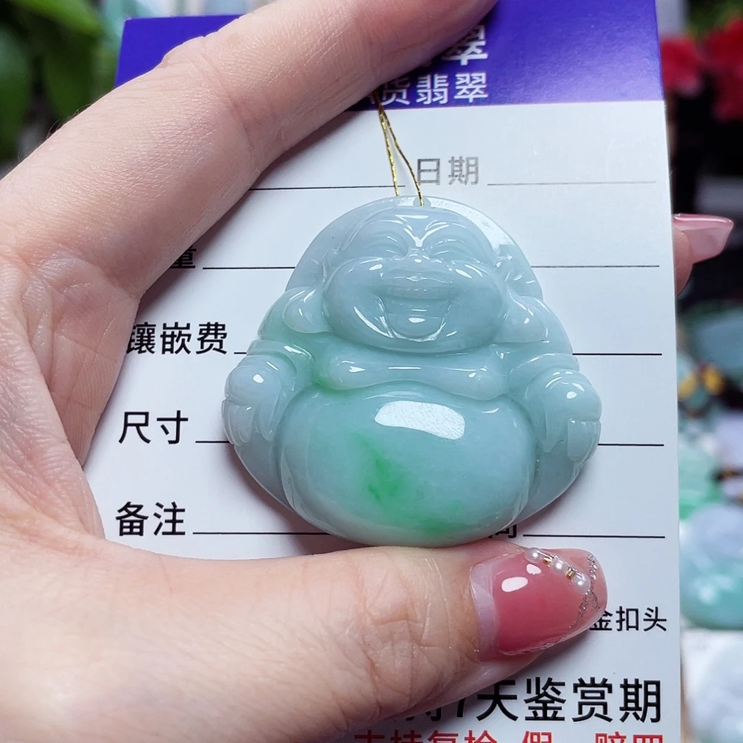 翡翠未镶嵌颈饰佛公36