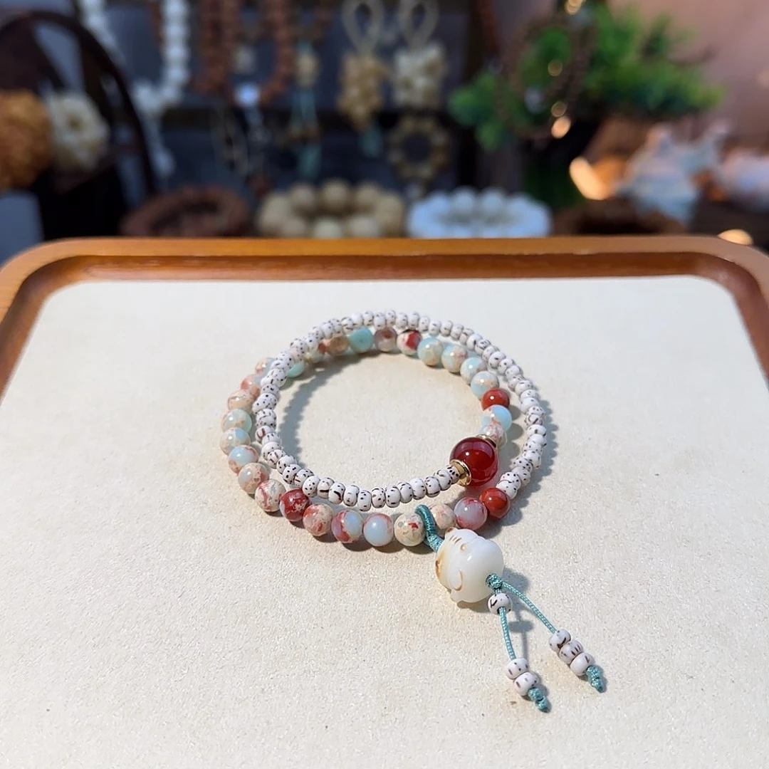 吊坠菩提根/象牙果星月双圈设计款