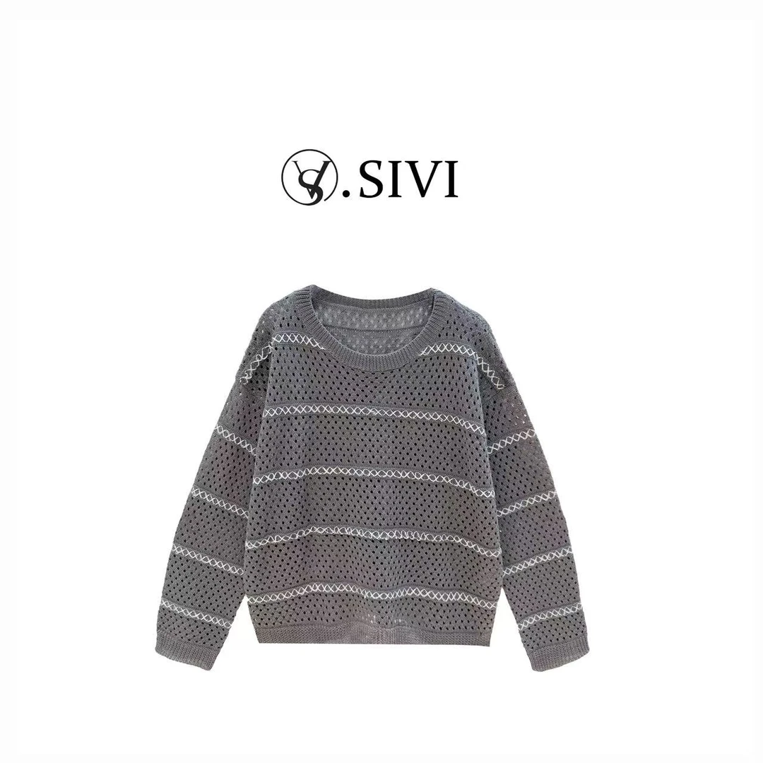 熙薇【墨绿藏幽】2025早秋时尚百搭宽松休闲长袖新款上衣H3745