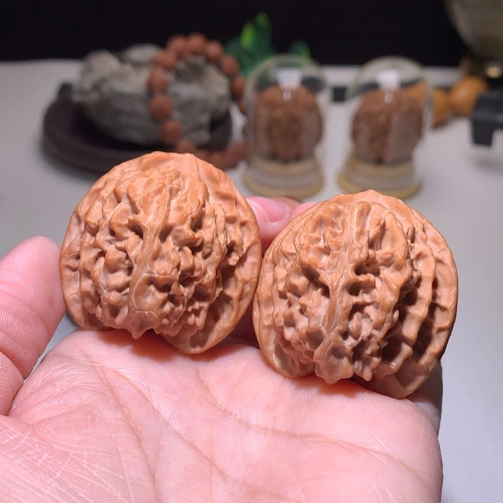 汽***水文玩核桃把件苹果园