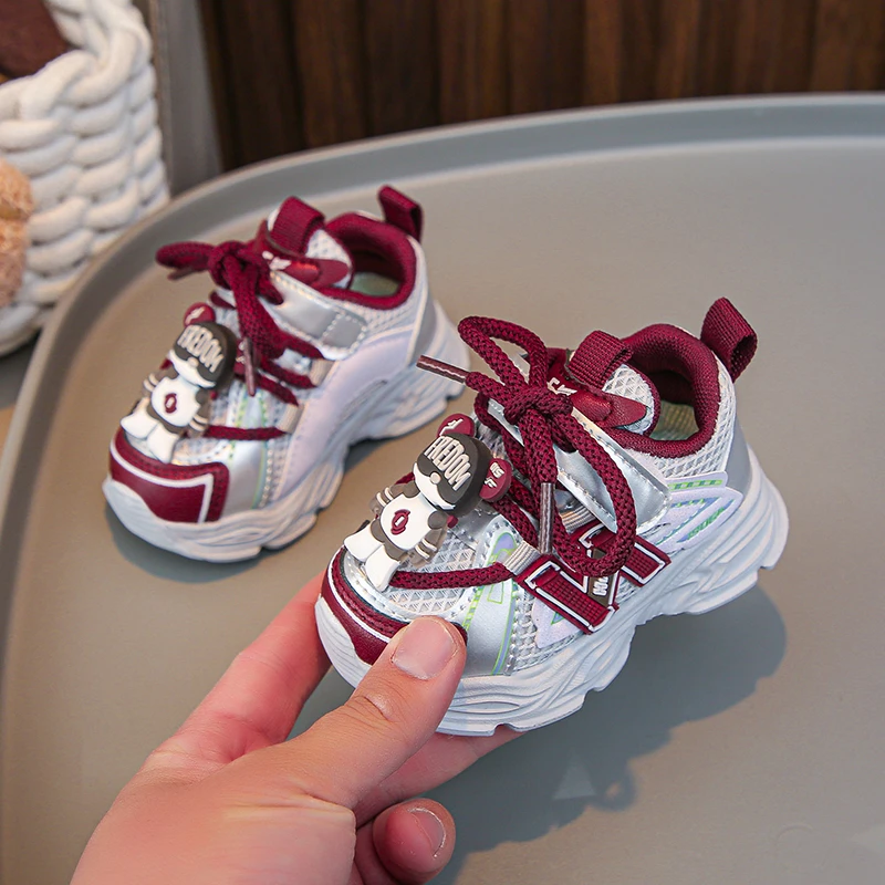 2025春季儿童新款网面宝宝学步鞋男童软底运动鞋 女童时尚老爹鞋