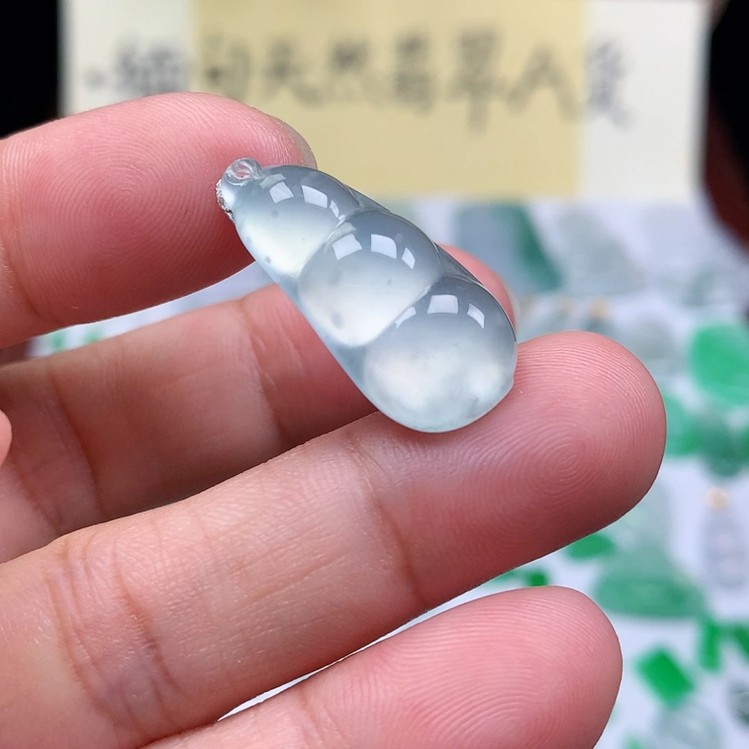 翡翠裸石缅甸天然A货翡翠冰种豆子