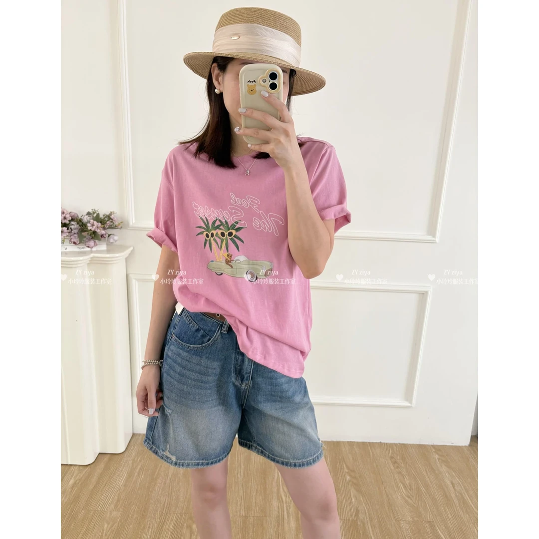 时尚显瘦遮肉四分牛仔裤50012