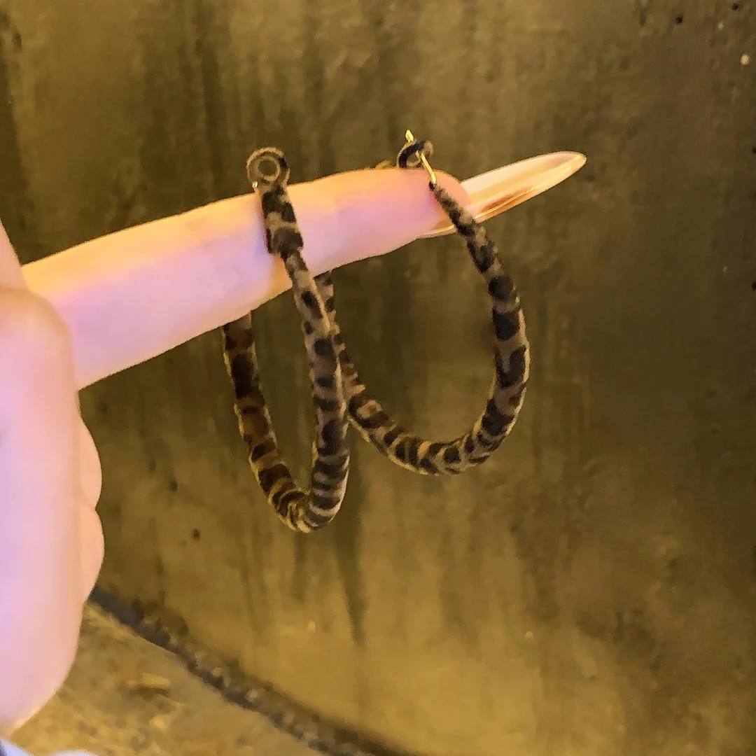 铜合金耳饰 秋冬爆款方形圆圈豹纹耳环简约甜辣气质高级耳饰