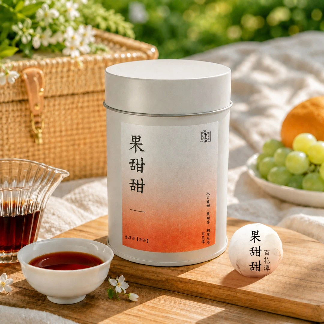 果甜甜】2019年百花潭普洱熟龙珠15颗(拆封试喝1颗)