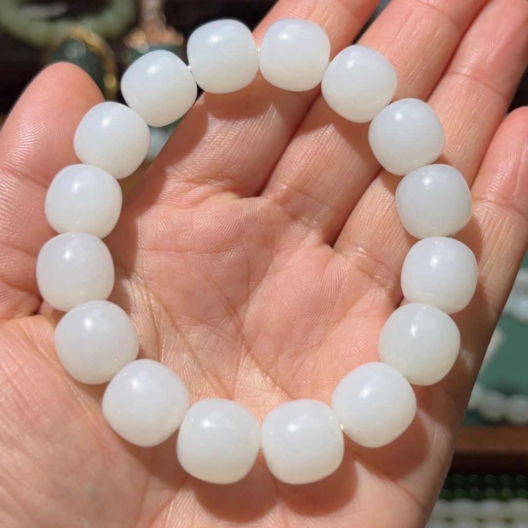 花***时和田玉未镶嵌手链卡12x12.5