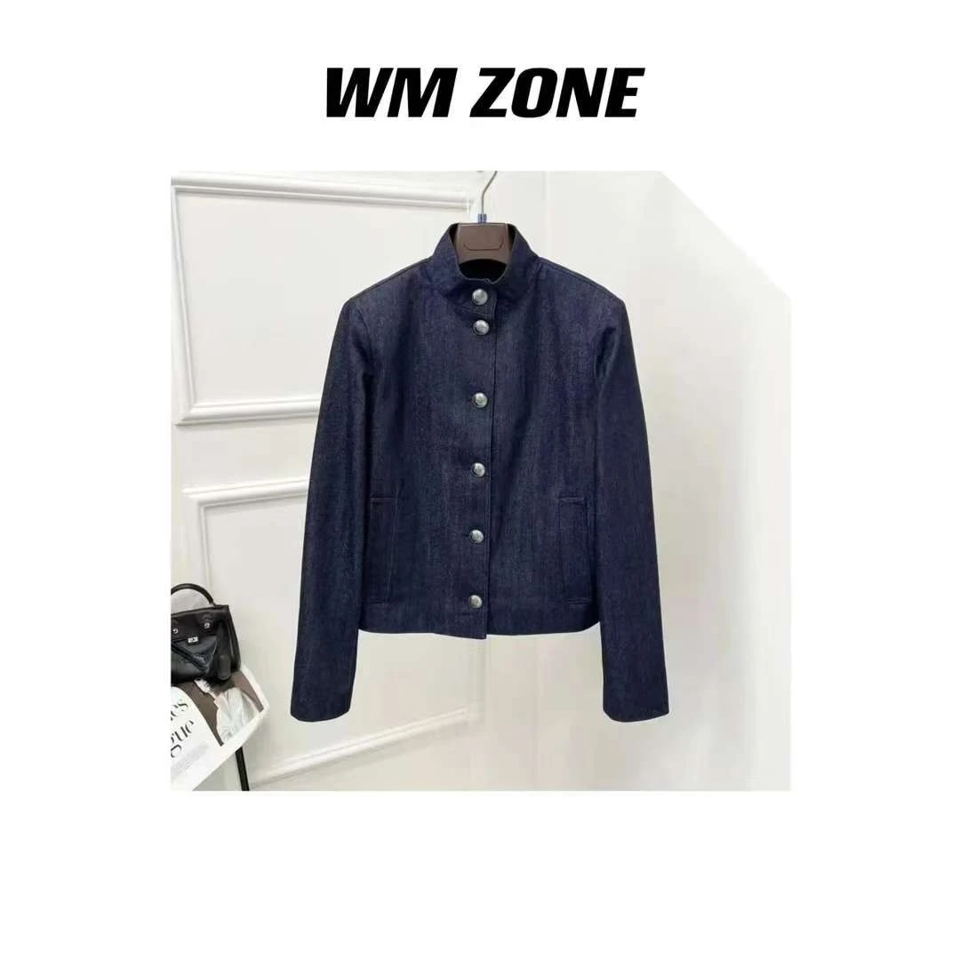 虎儿 4-1711 复古扣立领牛仔外套