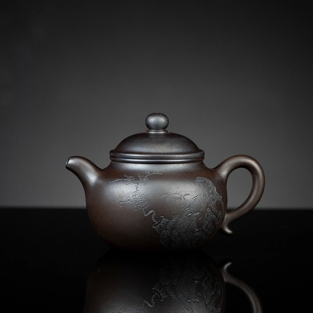 【利贞l儒仕永福莲子】原矿柴烧320cc手工制宜兴紫砂壶茶具ZZ