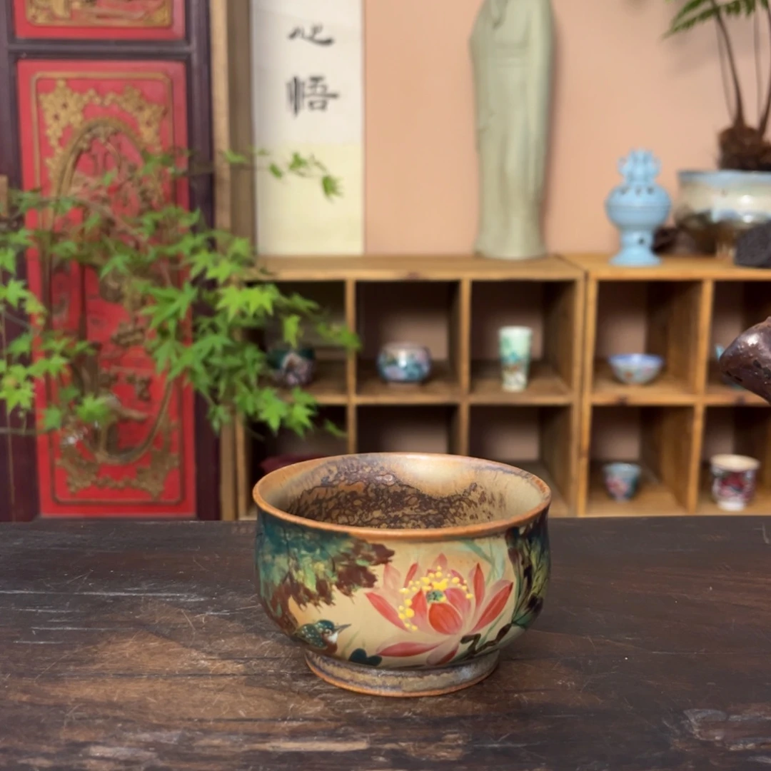 杯柴烧纯手工手绘陶瓷