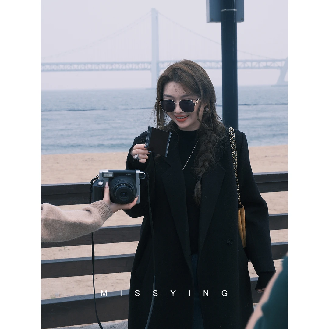 应小姐【楚门世界】微胖大码山羊绒+羊毛双面呢韩版显瘦百搭大衣