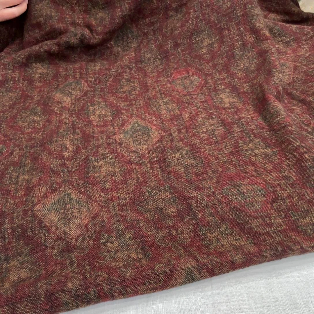 亚麻1.5米双层加厚香云亚麻棉 金缕红章