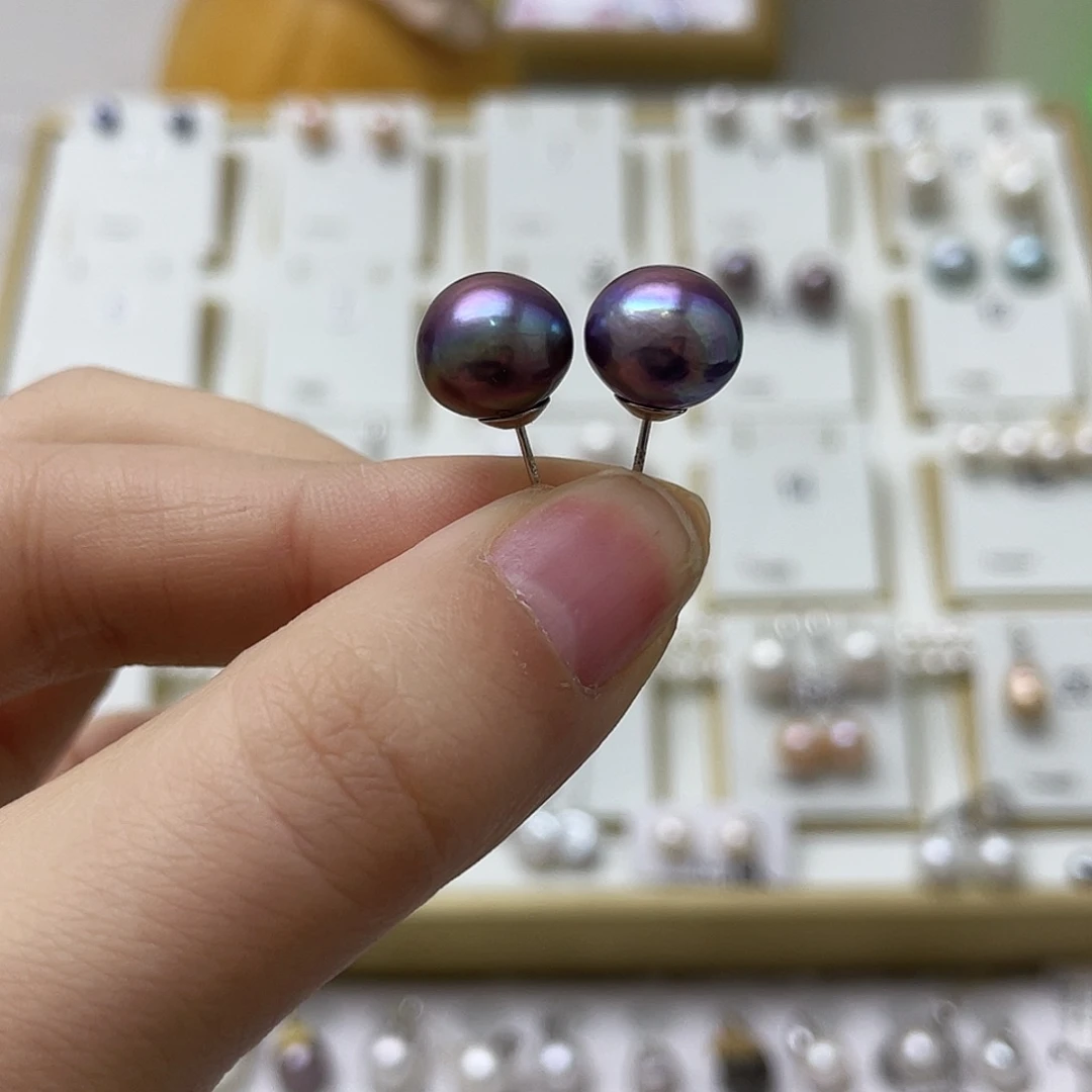 入***戏耳饰淡水珍珠银S925镶嵌