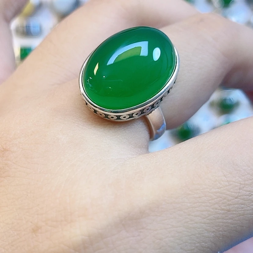 【闪购商品】玛瑙/玉髓戒指银S925镶嵌陆*儿