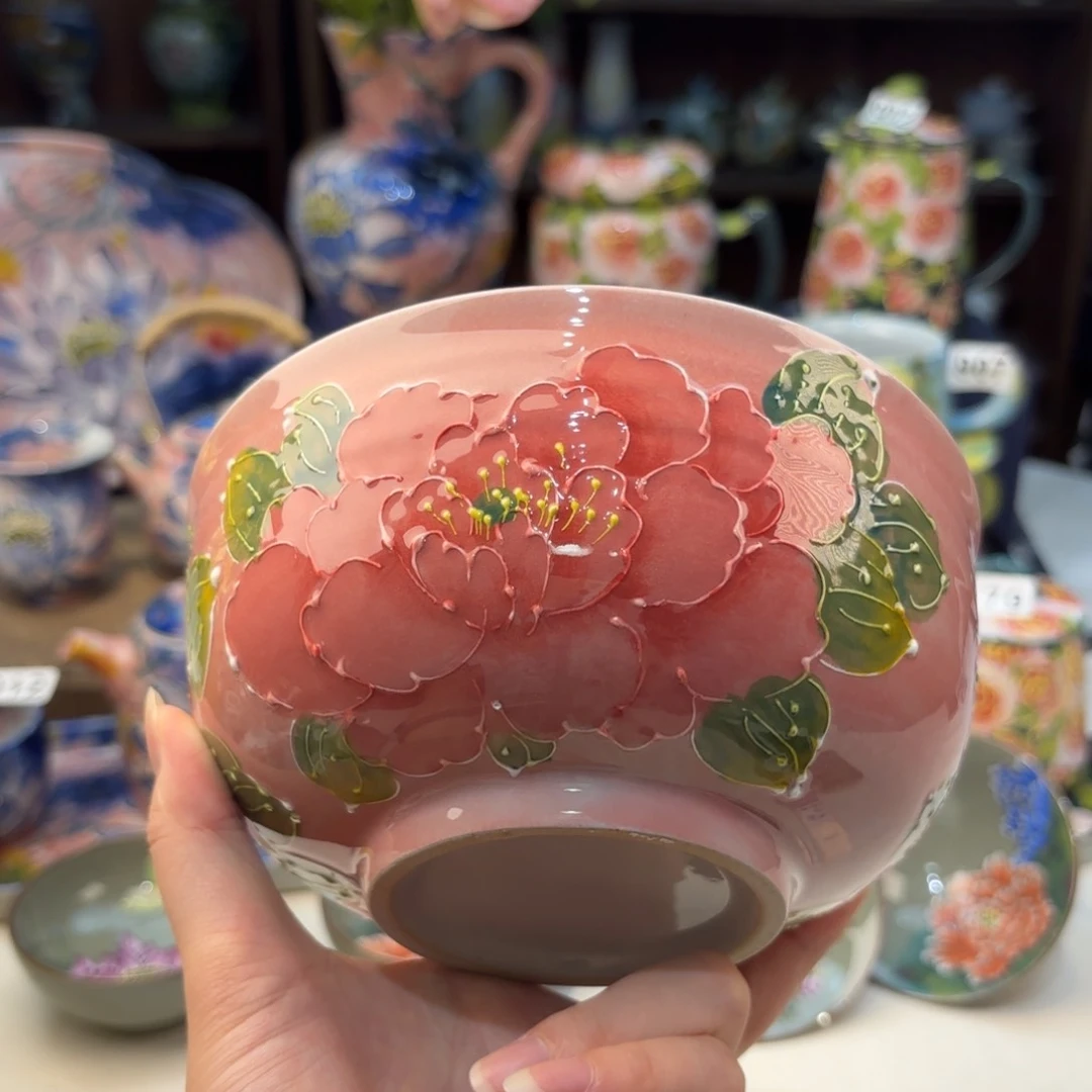 瓷片景德镇手绘高温釉下彩陶瓷茶具