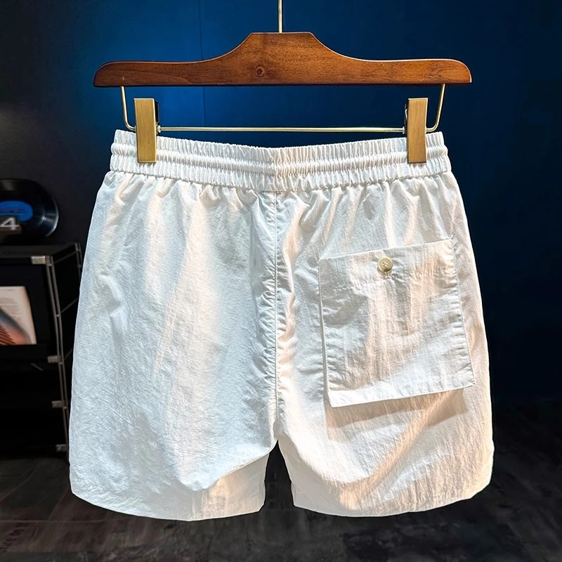 法国Cebrodz夏季新款男士短裤百搭宽松透气四分裤纯色沙滩裤简约