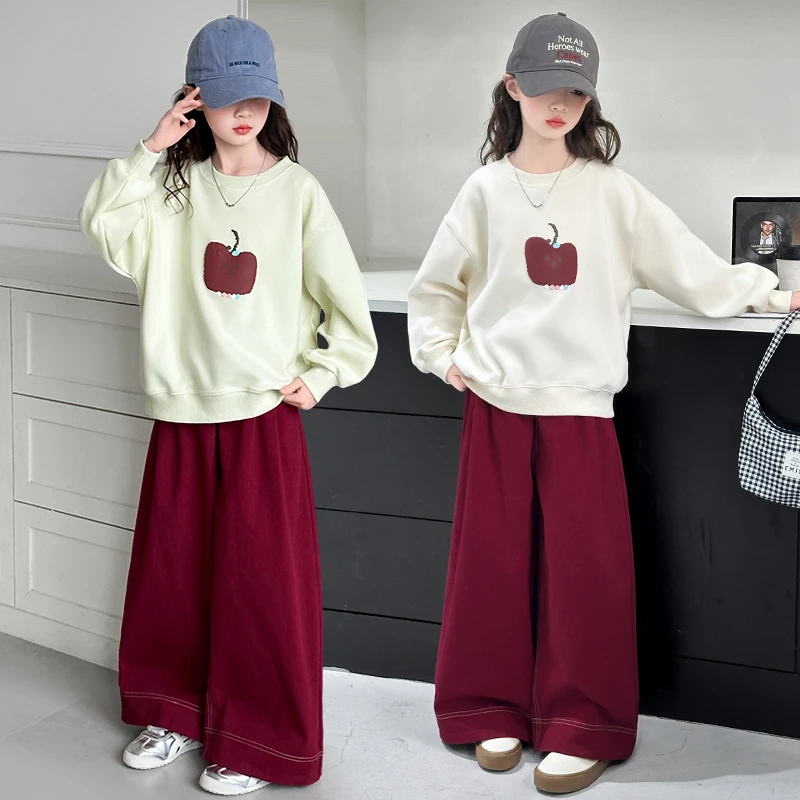 女童套装2025新款春装中大童网红洋气时髦儿童炸街春秋卫衣阔腿裤