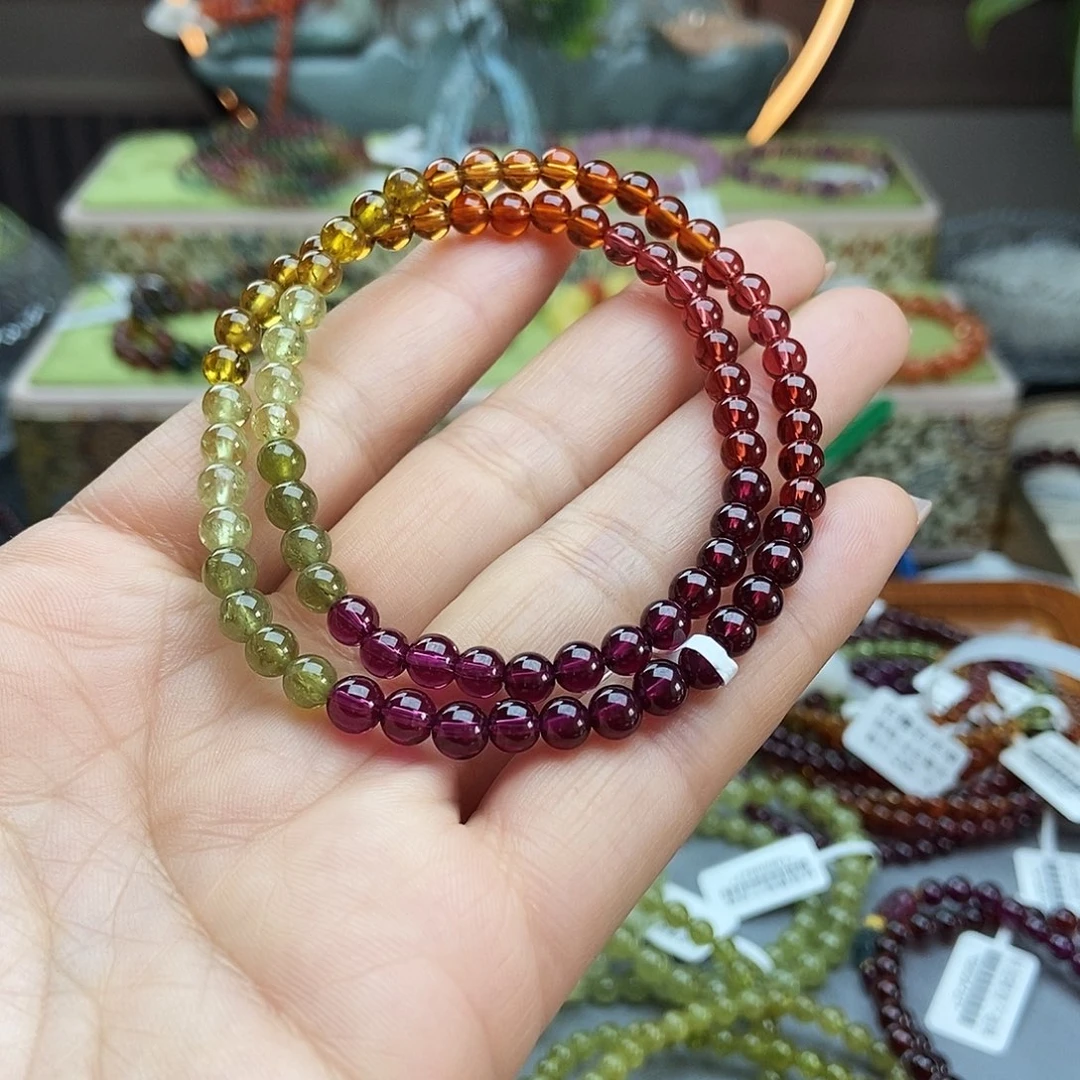未镶嵌石榴石手链手串5