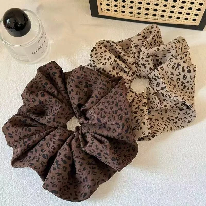 「里沐」秋冬豹纹美拉德气质大肠发圈百搭简约发圈