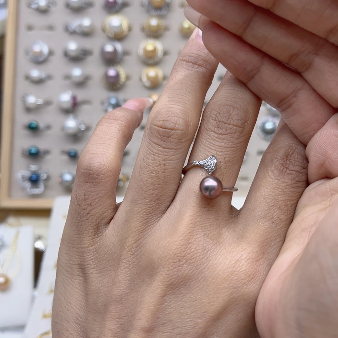 ****ღ淡水珍珠戒指合金
