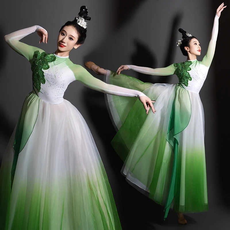 开场舞大摆裙演出服女2025新款大气飘逸歌伴舞蓬蓬裙大型舞蹈服装