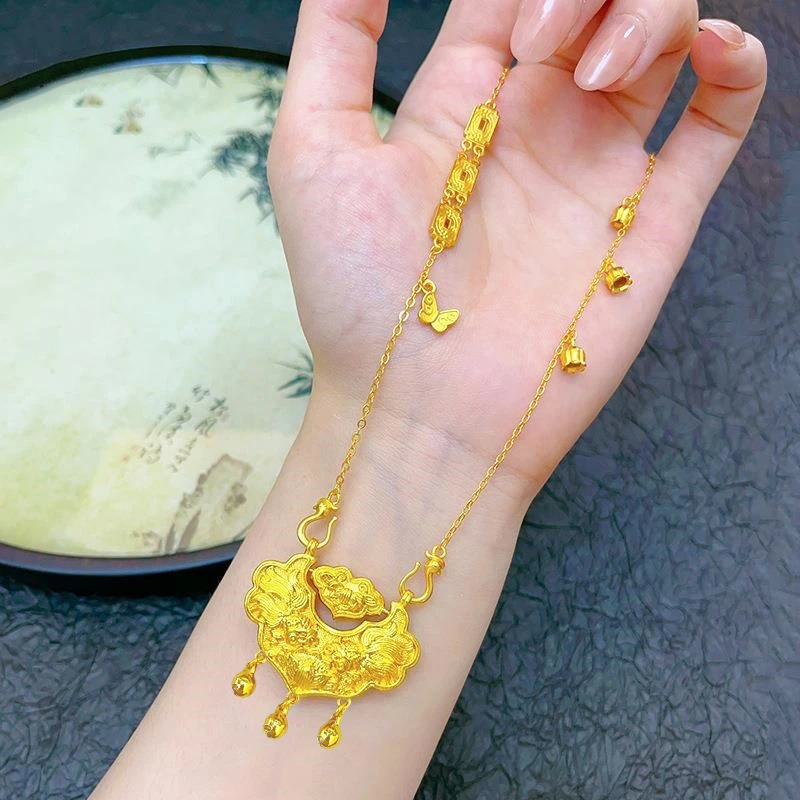 【清货专属链接】XL3452 铃铛锦鲤锁包项链 加链条