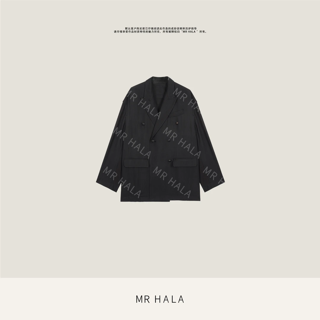 MRHALA熙泰手工自织竹纤维布廓型落肩西式外套女 XW5511