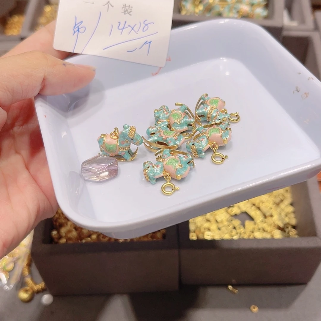 水晶珠宝半成品银S925镀金镶嵌81