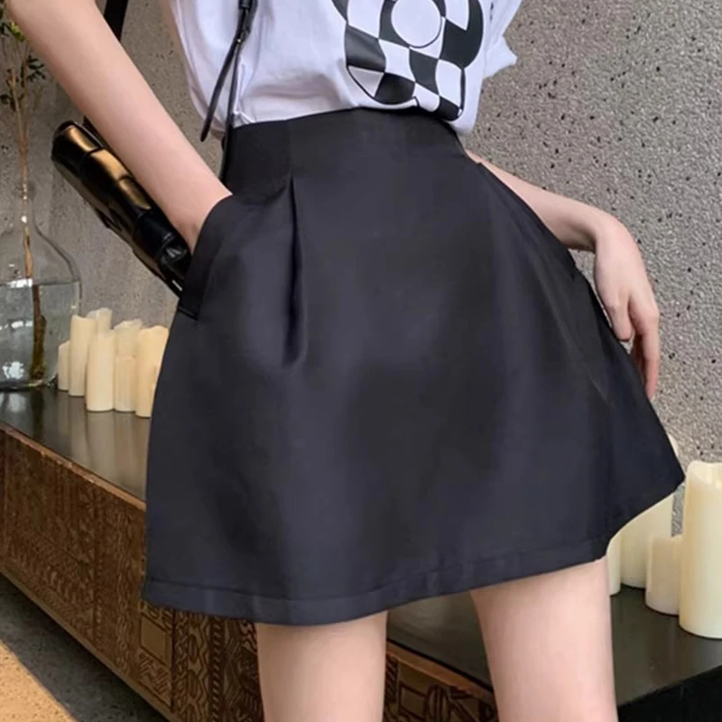 大码胖mm夏季设计感小众梨型身材高腰蓬蓬a字短裙高级感半身裙女