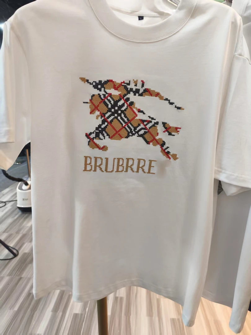 潮流情侣重工手绘工艺夏季圆领匹马棉男士T恤6547