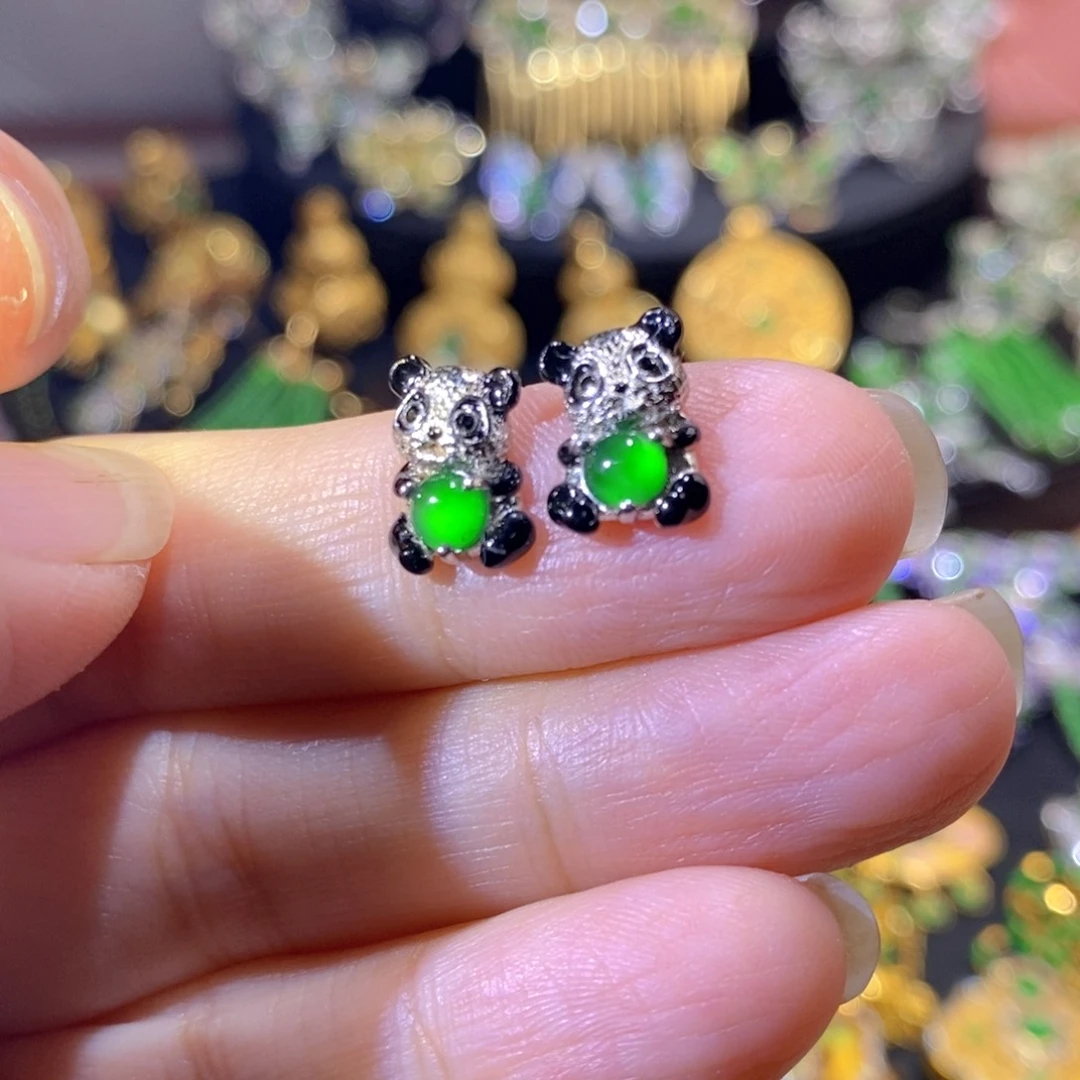 银S925镶嵌挂件翡翠