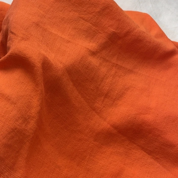 天丝（莱赛尔纤维）橙色竹节麻1米