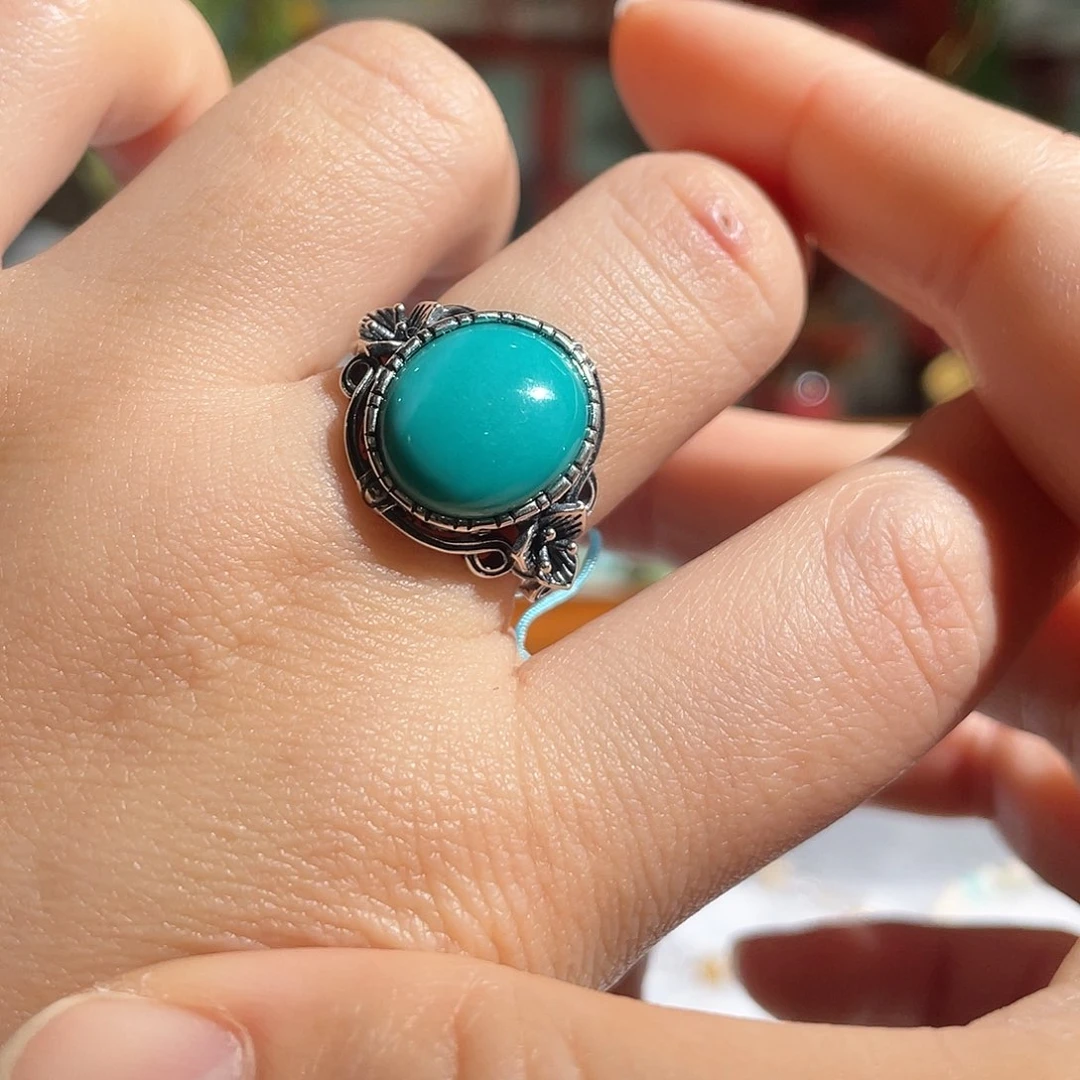 绿松石配饰银S925镶嵌欧*