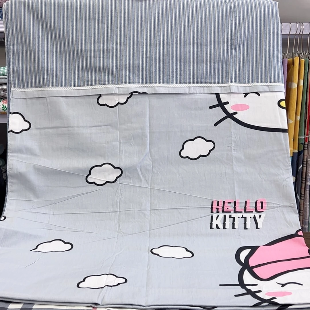 棉棉棉处理灰猫条被罩