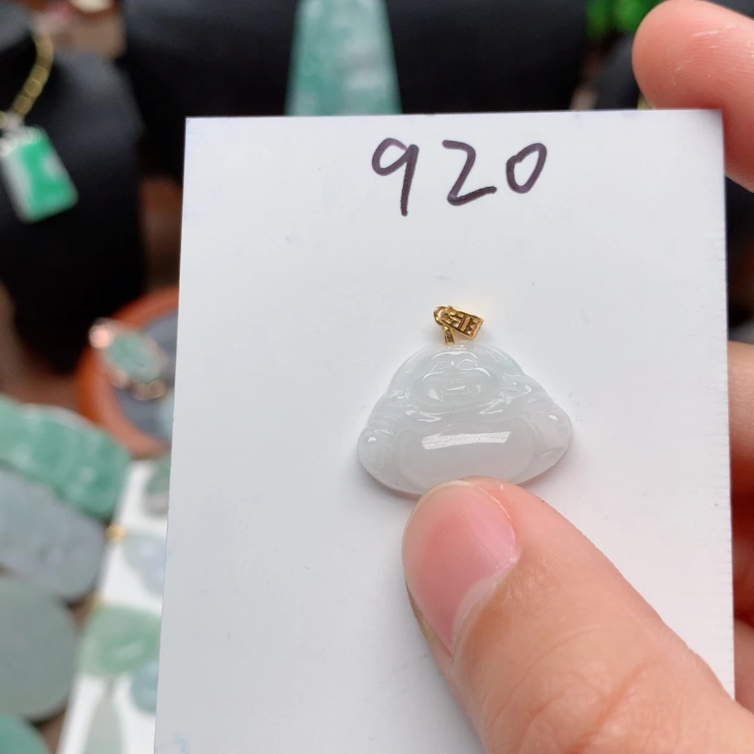 翡翠颈饰银S925镀金镶嵌吊坠