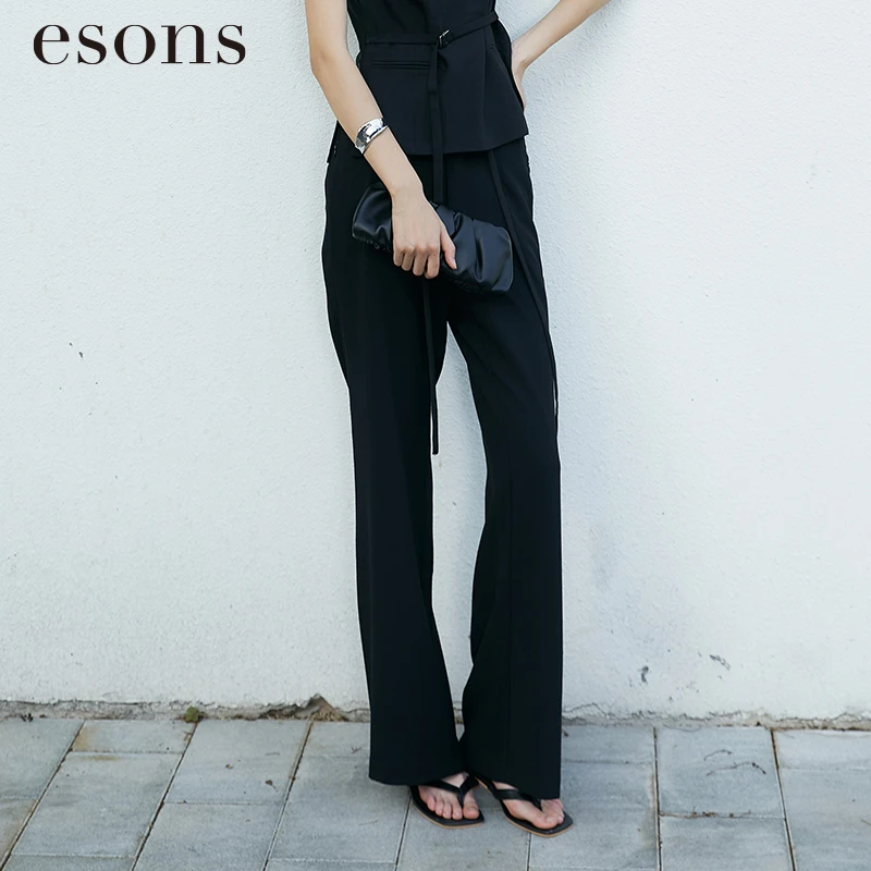 esons/爱城市【商场同款】职场舒适修身微喇叭长裤36552750