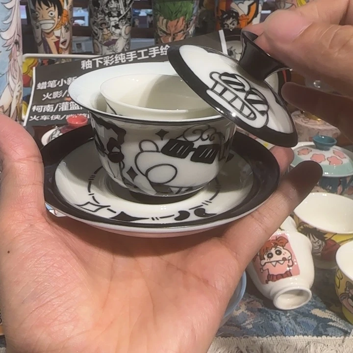纯手工手绘釉下彩动漫陶瓷