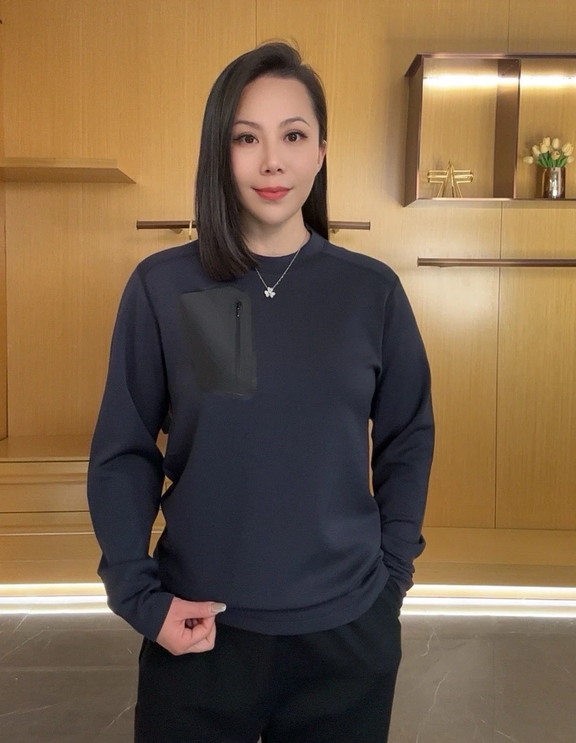 春秋男士空气层圆领内搭卫衣经典款92466帽衫