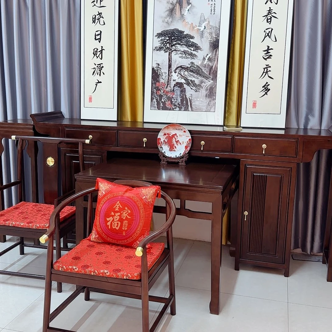木（红木类）侯**具2米4六件套配圆椅➕4条凳