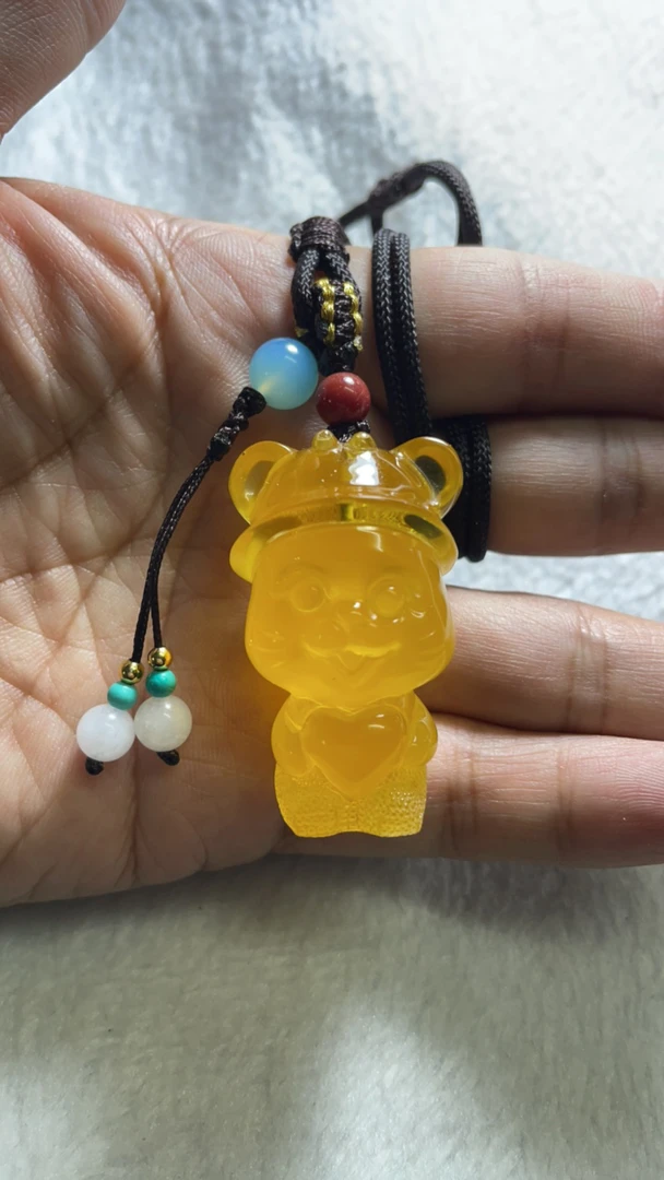 蜜蜡吊坠米老鼠侧挂包挂13.76g42.3/25.4/26.2mm可爱时尚