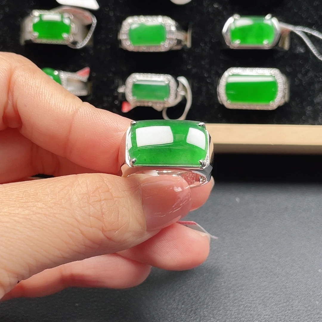 年***余翡翠银S925镶嵌戒指编号4101没运费险