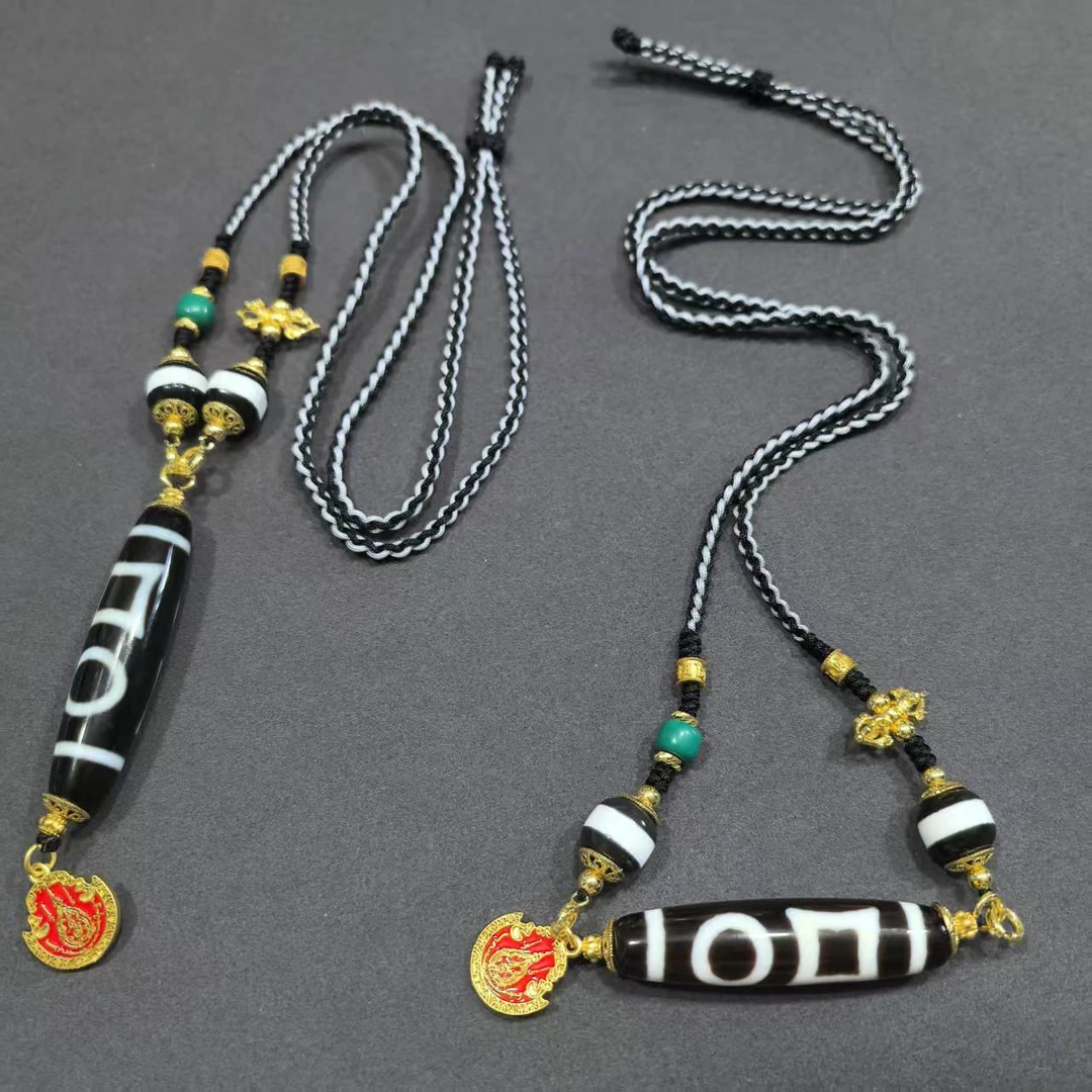 【曹美丽精选】H90493-玛瑙diy脖挂（双天地）-多样性发其一-12*48mm