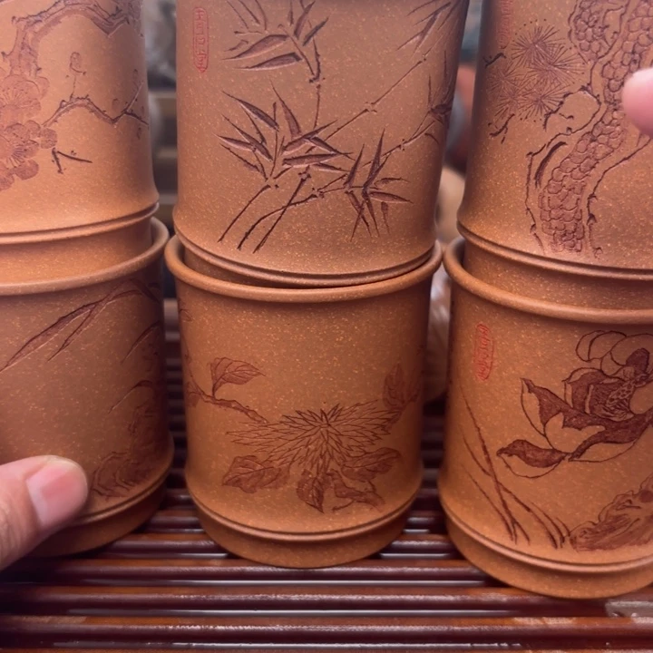 茶壶紫砂梅兰竹菊松荷套杯120c
