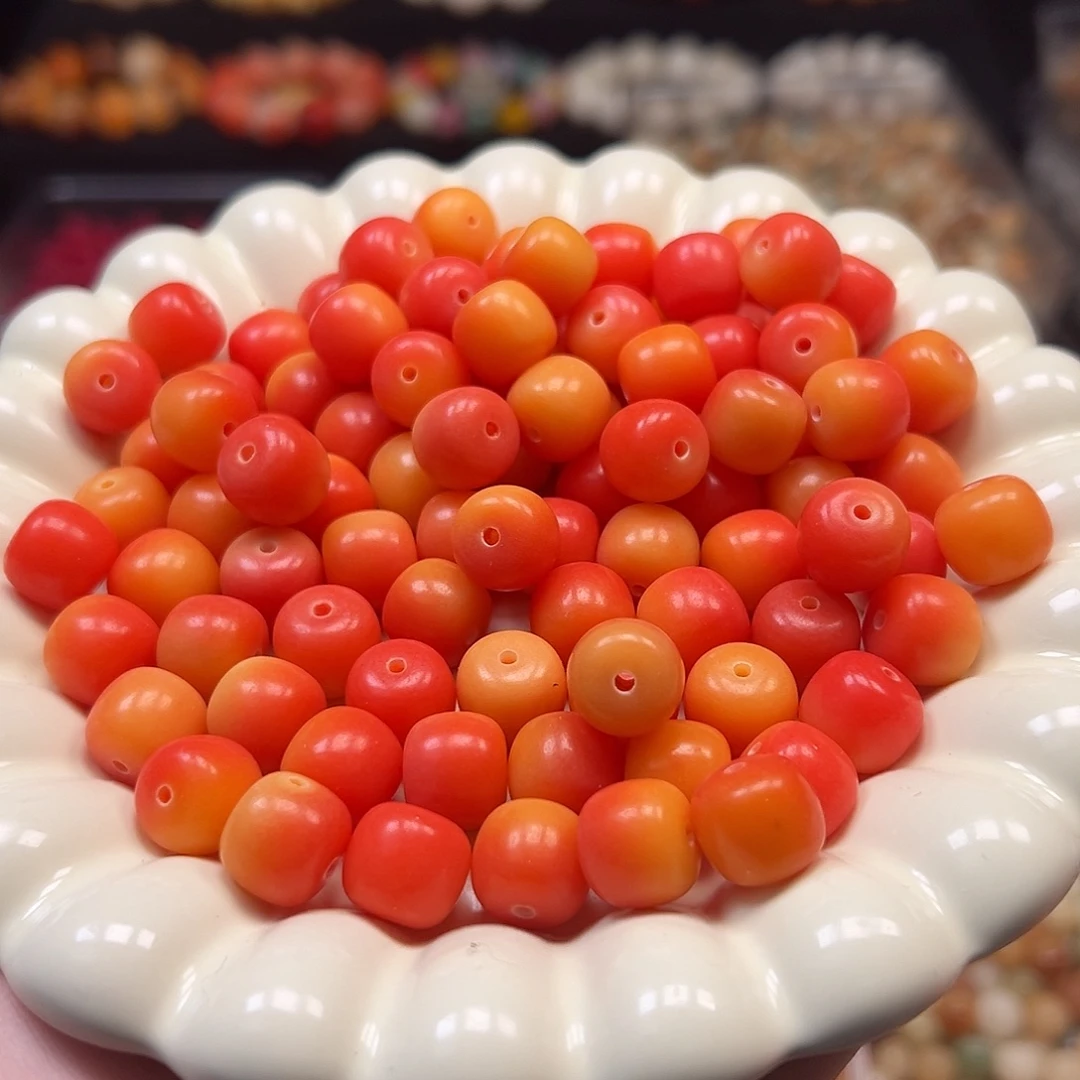 菩提根/象牙果手串500颗12尺寸金橘桶珠