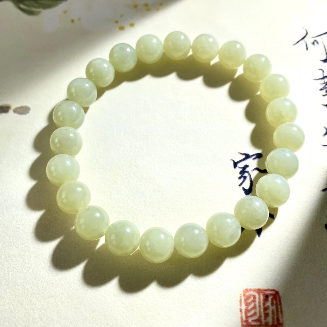 天然和田玉手串素圈晴水料叠带百搭精美手链假一罚十