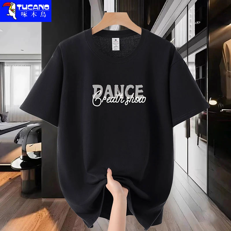 啄木鸟短袖T恤夏季印花纯棉半袖衣服潮流ins休闲运动韩版打底上衣