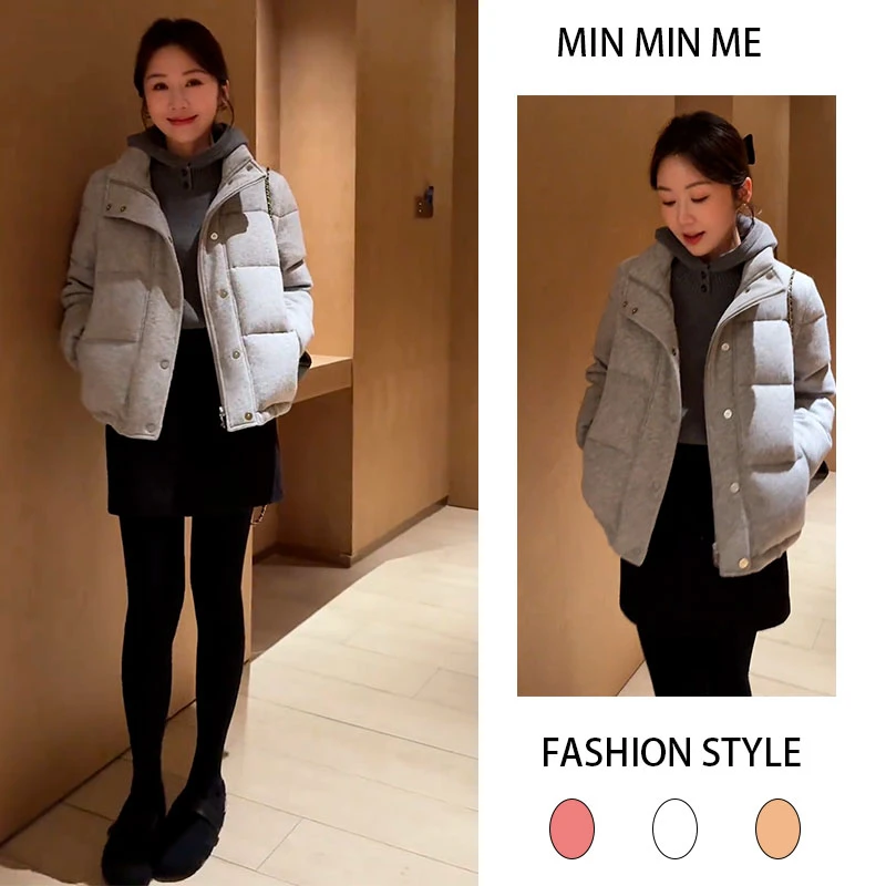 2025秋冬季新款设计感轻熟风连帽外套女内搭打底衫半身短裙三件套