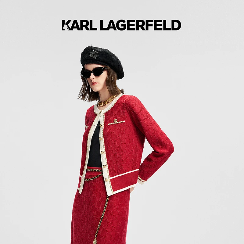 【官方】KARL LAGERFELD卡尔拉格斐2025春季新款针织开衫M21E2211