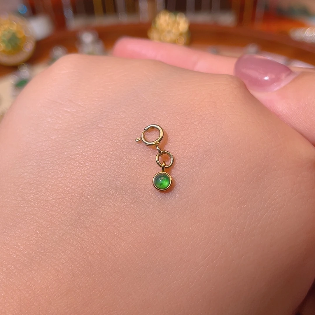 吊坠(不含链)银S925镶嵌翡翠